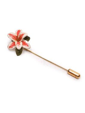 Vintage Cottage Craft Designs Leather Lily Flower Hat Pin Hinterland Handcrafts